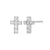 BE0168W - Pave Cross Lab-Created Diamond Stud Earrings in Rhodium-Plated Sterling Silver