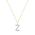 BN0145Y - Letter "Z" Initial Pendant Necklace in 14K Yellow Gold-Plated Sterling Silver