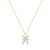 BN0119Y - Pisces Constellation Pendant Necklace in 14K Yellow Gold-Plated Sterling Silver