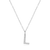 BN0131W - Letter "L" Initial Pendant Necklace in Rhodium-Plated Sterling Silver