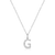 BN0126W - Letter "G" Initial Pendant Necklace in Rhodium-Plated Sterling Silver