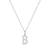 BN0121W - Letter "B" Initial Pendant Necklace in Rhodium-Plated Sterling Silver