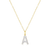 BN0120Y - Letter "A" Initial Pendant Necklace in 14K Yellow Gold-Plated Sterling Silver