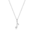 BN0047W - Eighth Note Pendant Necklace in Rhodium-Plated Sterling Silver