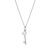 BN0018W - Skeleton Key Pendant Necklace in Rhodium-Plated Sterling Silver