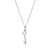 BN0018W - Skeleton Key Pendant Necklace in Rhodium-Plated Sterling Silver