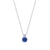 BN0201W - Lab-Created Sapphire & Diamond Pendant Necklace in Rhodium-Plated Sterling Silver