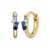 BE0200Y - Scattered Ombre Lab-Created Sapphire & Diamond Huggie Earrings in 14K Gold & Rhodium-Plated Sterling Silver