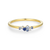 BR0200Y - Scattered Ombre Lab-Created Sapphire & Diamond Ring in 14K Gold & Rhodium-Plated Sterling Silver