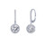 Lafonn Halo Drop Earrings bonded in Platinum