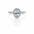 14kt White Gold Diamond Setting  for an Oval Stone 0.40 CTW 