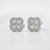 14k White Gold Diamond Diamond Trefoil Cluster Earrings 0.85 ctw