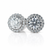 14k White Gold Diamond Halo stud Earrings 1.30 ctw