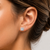 14k White Gold Diamond Square Halo stud Earrings 0.75 ctw