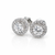 14k White Gold Diamond Halo stud Earrings 1.10 ctw