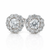 14k White Gold Diamond Halo stud Earrings 1.00 ctw