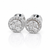 14k White Gold Cluster Diamond Halo stud Earrings 1.00 ctw