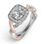 White & Rose Gold Pave Halo RIng 
 in 14K Rose and White Gold 
 

 EN7563-1RW