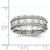 Stainless Steel Brushed With Silver Double Twist Inlay Ring