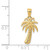 14KT Gold Textured Polished Palm Tree Pendant