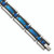 Stainless Steel Polished Black & Blue Rhodium -plated 8.5in. Link Bracelet