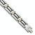 Stainless Steel Polished Yellow IP With Black Polyurethane 8.25in Bracelet