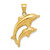 14KT Gold Gold Dolphin Pair Pendant