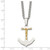 Stainless Steel With 14KT Gold Gold Gold Crucifix Anchor Necklace