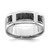 Sterling Silver Rhodium-plated Black CZ Grooved Ring