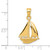 14KT Gold Polished Open-Backed Sailboat Pendant