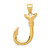 14KT Gold 3D Whale Tail Hook Pendant