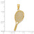 14KT Gold Solid Polished 3-D Tennis Racquet Pendant