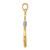 14KT Gold With Rhodium 3-D Fish Hook With Rope Charm