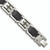 Stainless Steel Polished/Brushed Black Rhodium  Black Diamond 8.75in Bracelet