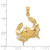 14KT Gold Stone Crab with Claw Extended Pendant