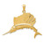 14KT Gold Polished Sailfish Pendant