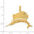 14KT Gold Polished Sailfish Pendant