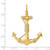 14KT Gold 3-D Solid Anchor with Rope Pendant