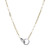 Sterling Silver Necklace made with Paperclip Chain (3mm) and 2 Cubic Zirconia Circles in Center