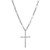 Sterling Silver Necklace made with Paperclip Chain (3mm) and Cubic Zirconia Cross Pendant