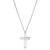 Sterling Silver Necklace made with Rolo Chain and Cross Pendant with Cubic Zirconia in Center