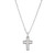 Sterling Silver Necklace made with Paperclip Chain (2mm) and Cubic Zirconia Cross Pendant (32x18mm)