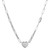 Sterling Silver Necklace made with Paperclip Chain (3mm) and Pave Cubic Zirconia Heart (12x11mm) in Center
