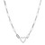 Sterling Silver Necklace made with Paperclip Chain (3mm) and Cubic Zirconia Open Heart (12x12mm) in Center