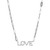 Sterling Silver Necklace made with Paperclip Chain (3mm) and Cubic Zirconia Word "LOVE"