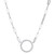 Sterling Silver Necklace made with Paperclip Chain (3mm) and Cubic Zirconia Circle (19mm) in Center