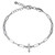 Sterling Silver Bracelet made with Paperclip Chain (3mm) and Cubic Zirconia Cross in Center