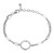 Sterling Silver Bracelet made with Paperclip Chain (3mm) and Cubic Zirconia Circle (15mm) in Center