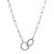 Sterling Silver Necklace made with Diamond Cut Paperclip Chain (3mm) and 2 Circles in Center, Measures 17" Long, Plus 2" Extender for Adjustable Length, Rhodium Finish