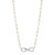 Sterling Silver Necklace made with Diamond Cut Paperclip Chain (3mm) and Reversible CZ Infinity (24x8mm) in Center, Measures 17" Long, Plus 2" Extender for Adjustable Length, 2 Tone, 18K Yellow Gold and Rhodium Finish